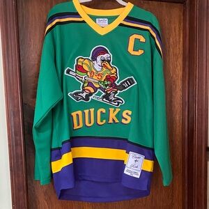 Classic Ducks Green and Purple Hockey Jersey